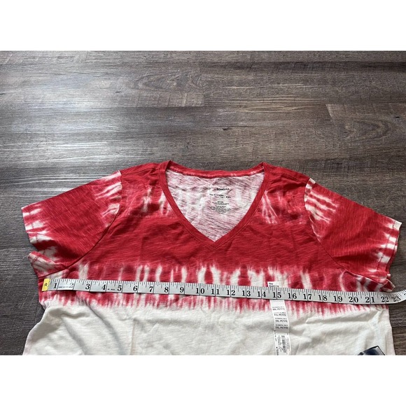 Sonoma Womens VNeck Tshirt 2XL Red White and Blue Shortsleeve 4th Of July O5 - Picture 6 of 6